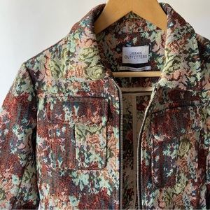 Urban Outfitters Floral Jacquard Trucker Jacket